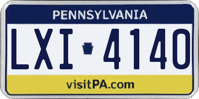 PA license plate LXI4140