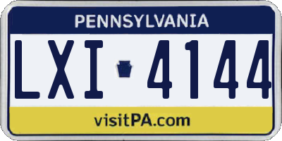 PA license plate LXI4144