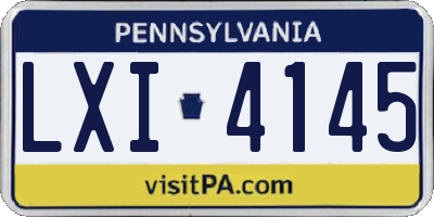 PA license plate LXI4145