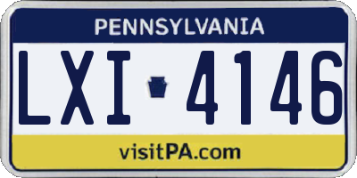 PA license plate LXI4146