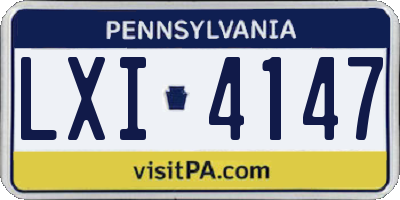 PA license plate LXI4147