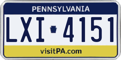 PA license plate LXI4151