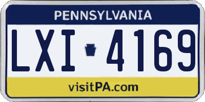 PA license plate LXI4169