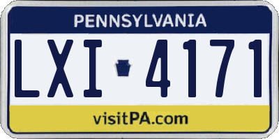 PA license plate LXI4171