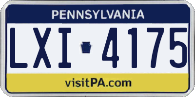 PA license plate LXI4175