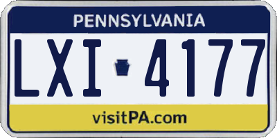 PA license plate LXI4177