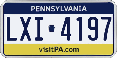 PA license plate LXI4197