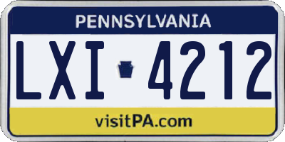 PA license plate LXI4212