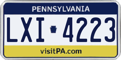 PA license plate LXI4223