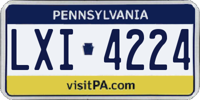 PA license plate LXI4224