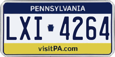 PA license plate LXI4264