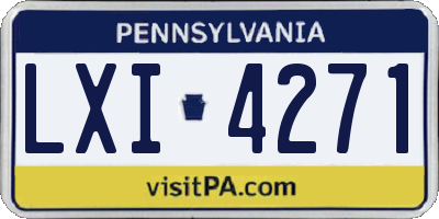 PA license plate LXI4271