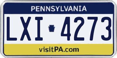 PA license plate LXI4273