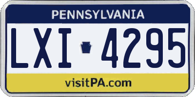 PA license plate LXI4295