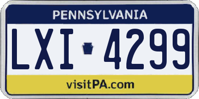 PA license plate LXI4299