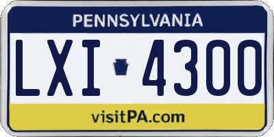 PA license plate LXI4300