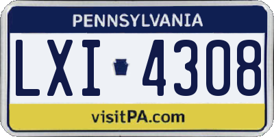 PA license plate LXI4308