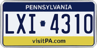PA license plate LXI4310