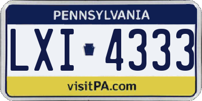 PA license plate LXI4333