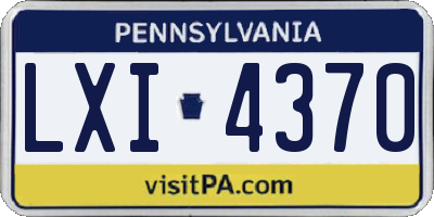 PA license plate LXI4370