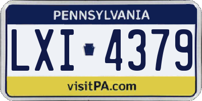 PA license plate LXI4379