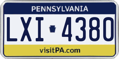 PA license plate LXI4380