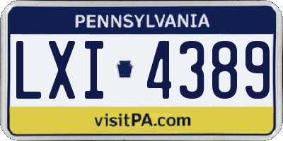 PA license plate LXI4389