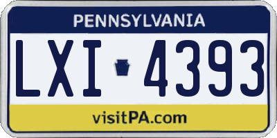 PA license plate LXI4393