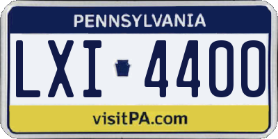 PA license plate LXI4400