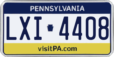 PA license plate LXI4408