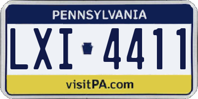 PA license plate LXI4411