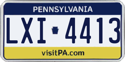 PA license plate LXI4413