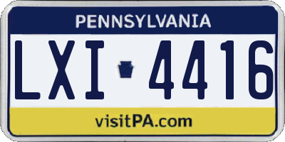 PA license plate LXI4416