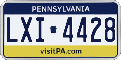 PA license plate LXI4428
