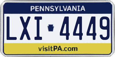 PA license plate LXI4449