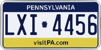 PA license plate LXI4456
