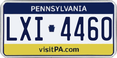 PA license plate LXI4460