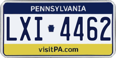 PA license plate LXI4462