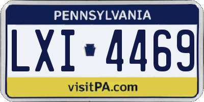 PA license plate LXI4469