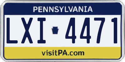 PA license plate LXI4471
