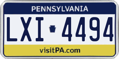 PA license plate LXI4494