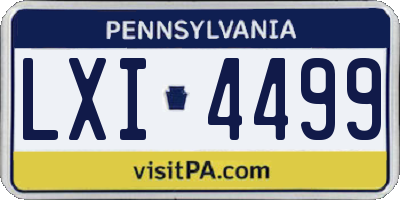 PA license plate LXI4499