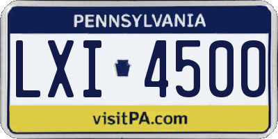 PA license plate LXI4500