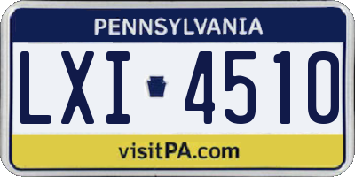 PA license plate LXI4510