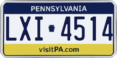 PA license plate LXI4514