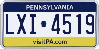 PA license plate LXI4519