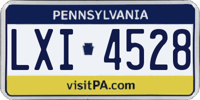 PA license plate LXI4528
