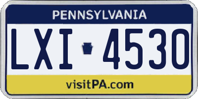 PA license plate LXI4530