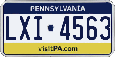 PA license plate LXI4563