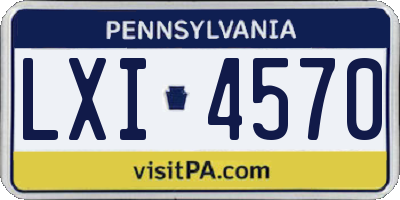 PA license plate LXI4570